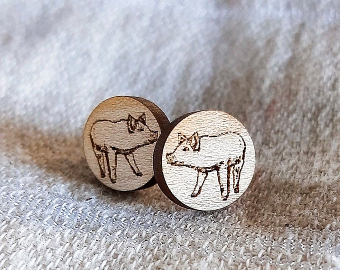 Pig Earrings, Piggy gifts for her, Cute pig jewelry for women, Pig accessories for girls, Farm animal stud earrings, Pig lover gift