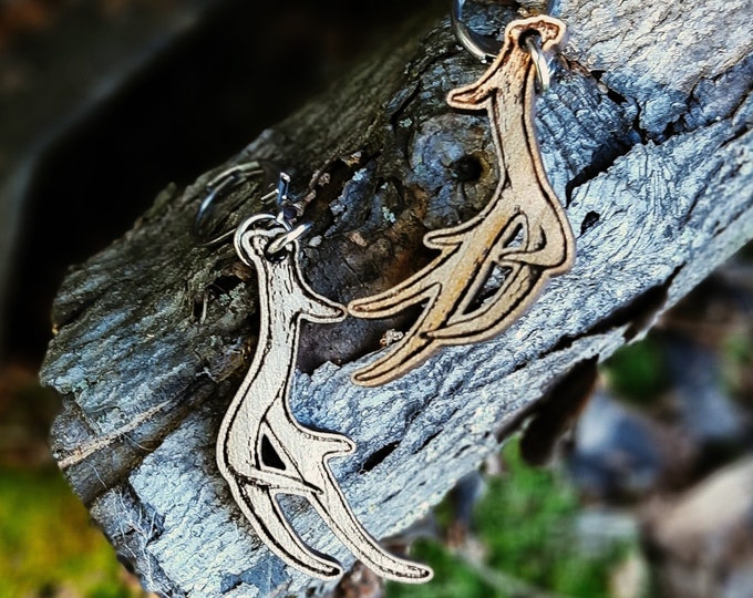 Wooden DEER ANTLER Earrings - Deer Hunting Gifts for Women - Huntress Christmas Stocking gift for women - Wood antlers jewelry for her