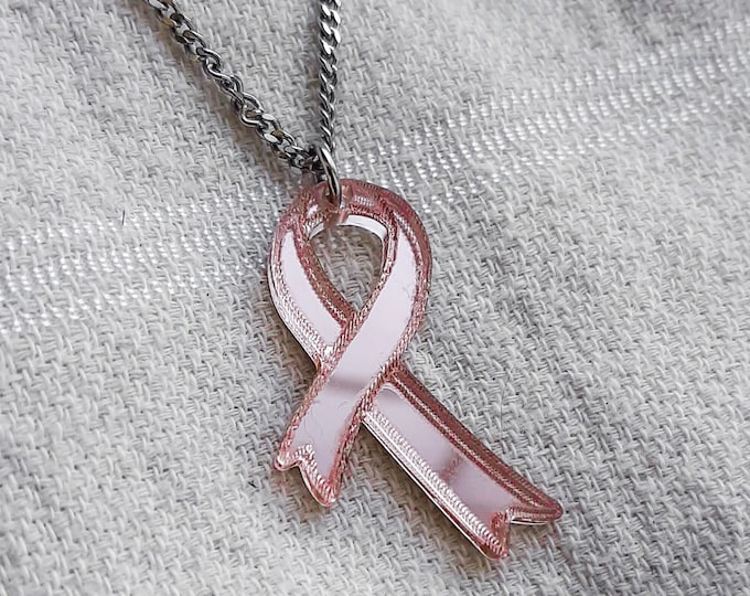 PINK RIBBON pendant for the breast cancer cause