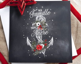 Christmas Card "My Family My Anchor" - New Year Greeting Card - Holiday Greeting Card