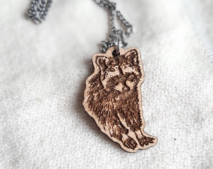 Wooden Raccoon Pendant Charm Necklace | Unique Gift for Nature Lovers | Handcrafted Wood Pendant | Animal Lover Jewelry