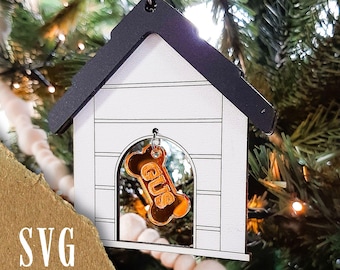 Christmas Dog House Ornament SVG | Pet Ornament SVG | Dog Ornament SVG | Dog Christmas svg | Personalized Pet Christmas svg