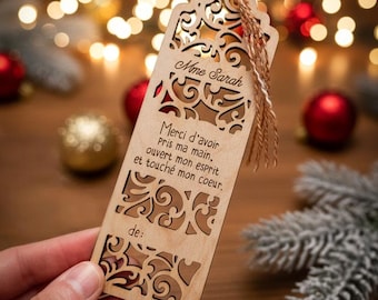 Personalized Wooden Bookmark for Teachers, Christmas Gift for Teachers, Engraved Thank You Teacher, Touching Gift for Elementary School Students