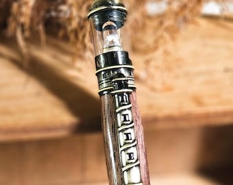 Sailing Gift : Lighthouse Pen | Handcrafted Walnut Wooden Pen with Light-Up Feature | Refillable Pen with Ship Engraving | Nautical Present