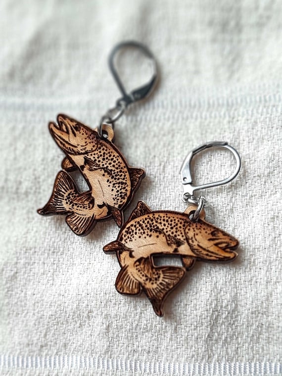 Trout Fishing Earrings, Fly Fishing Gifts for Girl and Women, Trout Fish  Jewelry, Fishing Gifts for Mom, Mothers Day Fishing Gift Idea -  Canada