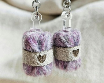 Crochet Gift Earrings, Yarn Ball Jewelry for Crocheters, Handmade Wool Earrings, Gift for Crochet Lovers, Unique Crochet Present