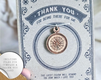 Compass Good Luck Charm SVG | Teacher Gift SVG | Thank You Card | Teacher Appreciation | Christmas Gift SVG | Compass Keychain