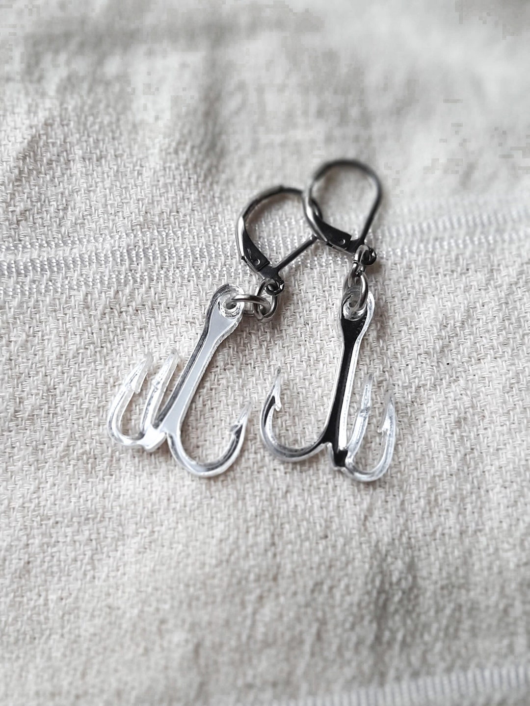 Fishing Hook Earrings, Fishing Jewelry, Trout Fishing Hooks Gift for