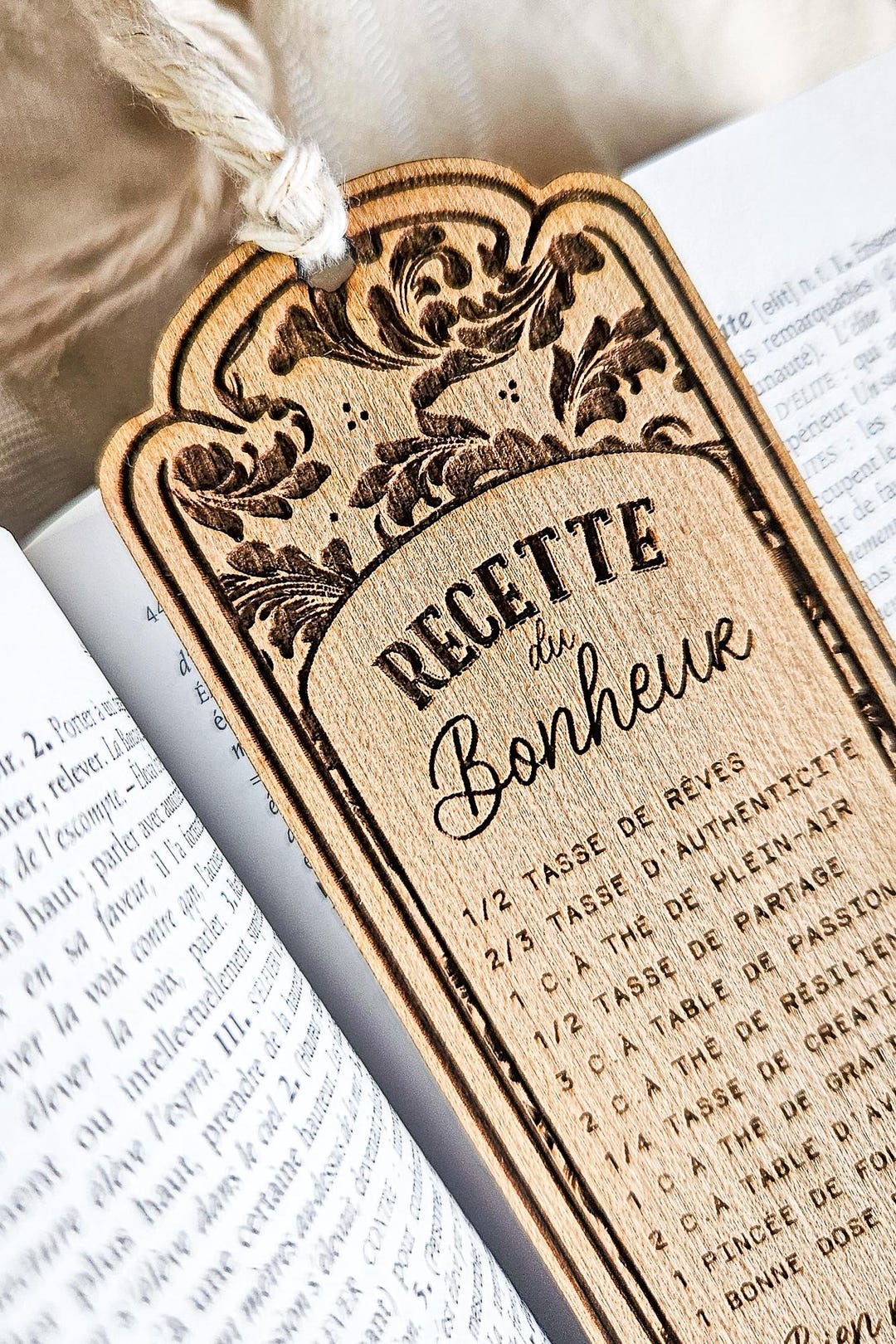 Wooden Happiness Recipe Bookmark • End of Year Gift for School Staff or ...