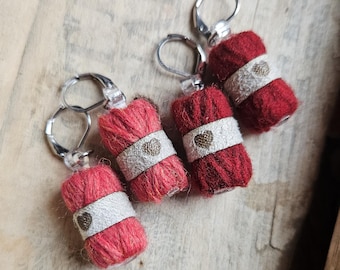 Yarn Ball Earrings, Crochet Lover Jewelry, Handmade Fiber Art Earrings, Knitting Gift for Women, Wool Mini Skein Earrings, Yarn Gift