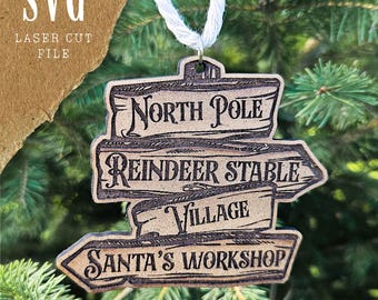 North Pole Christmas Sign SVG | Funny Christmas Ornament SVG | North Pole SVG | Santa's Workshop svg | Christmas Decoration Cut Files