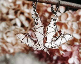 Wooden Bat Earrings | Halloween Jewelry for Women | Spooky Fall Accessories | Cute Bat Earrings | Witch Costume Jewelry | Animal Earrings