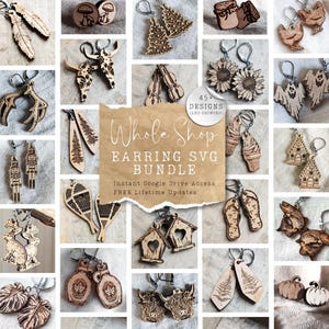 Earring SVG Mega Bundle • 45+ Laser Cut Earring Files • SVG Earrings • Glowforge & Other Lasers • Jewelry svg Files DIY