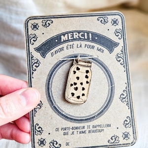 Cadeau Merci Prof Fin d’Année • Cadeau Unique pour Enseignant(e) • Porte-Bonheur Personnalisé en Bois • Remerciement Prof