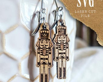 Nutcracker Earrings SVG Cut File | Christmas Earrings SVG for Laser Cutting | Nutcracker Laser File | Nutcracker SVG for Wood or Acrylic