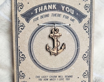 Wooden Anchor Lucky Charm - Christmas Teacher Gift | Teacher Appreciation Gift | Unique Holiday Gift for Teachers | Cute gift for Teachers