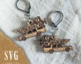 Christmas Vacation Earrings SVG | Griswold SVG | Christmas Earring File | Holiday Jewelry SVG | Funny Christmas svg | Christmas Car Earrings
