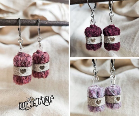 Yarn Earrings Knitting Gifts for Women Crochet Lover Mini Balls of Wool  Knitting Christmas Stocking Ideas Gifts for Teachers 