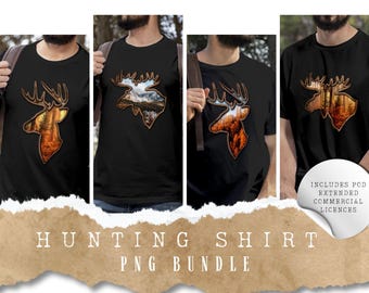 Hunting PNG Bundle | Deer Hunting PNG and Moose PNG | Hunting Season files for Shirt Sublimation | Wildlife png for Nature Lovers
