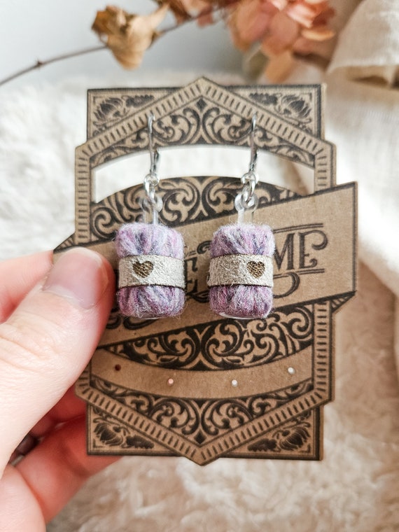 Yarn Earrings - Knitting Gifts for Women - Crochet Lover - Mini Balls of Wool - Knitting Christmas Stocking Ideas - Gifts for Teachers