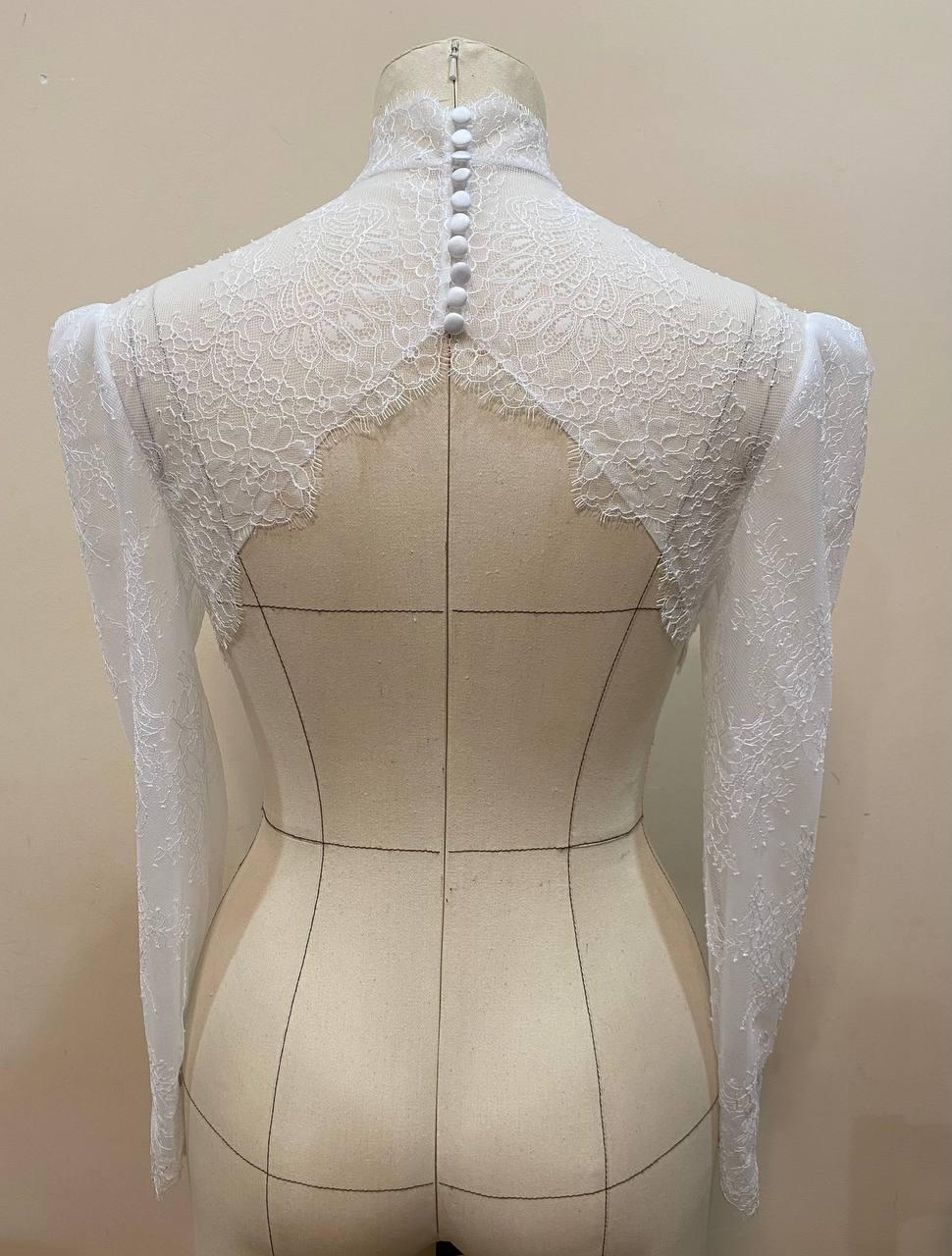 Chantelier Lace Wedding Top: Bridal Bolero Blouse