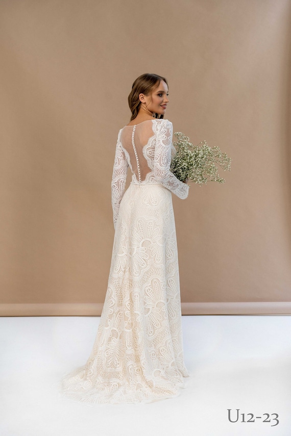 Macram Lace Wedding Gown - Rustic Elegance with a Modern Twist