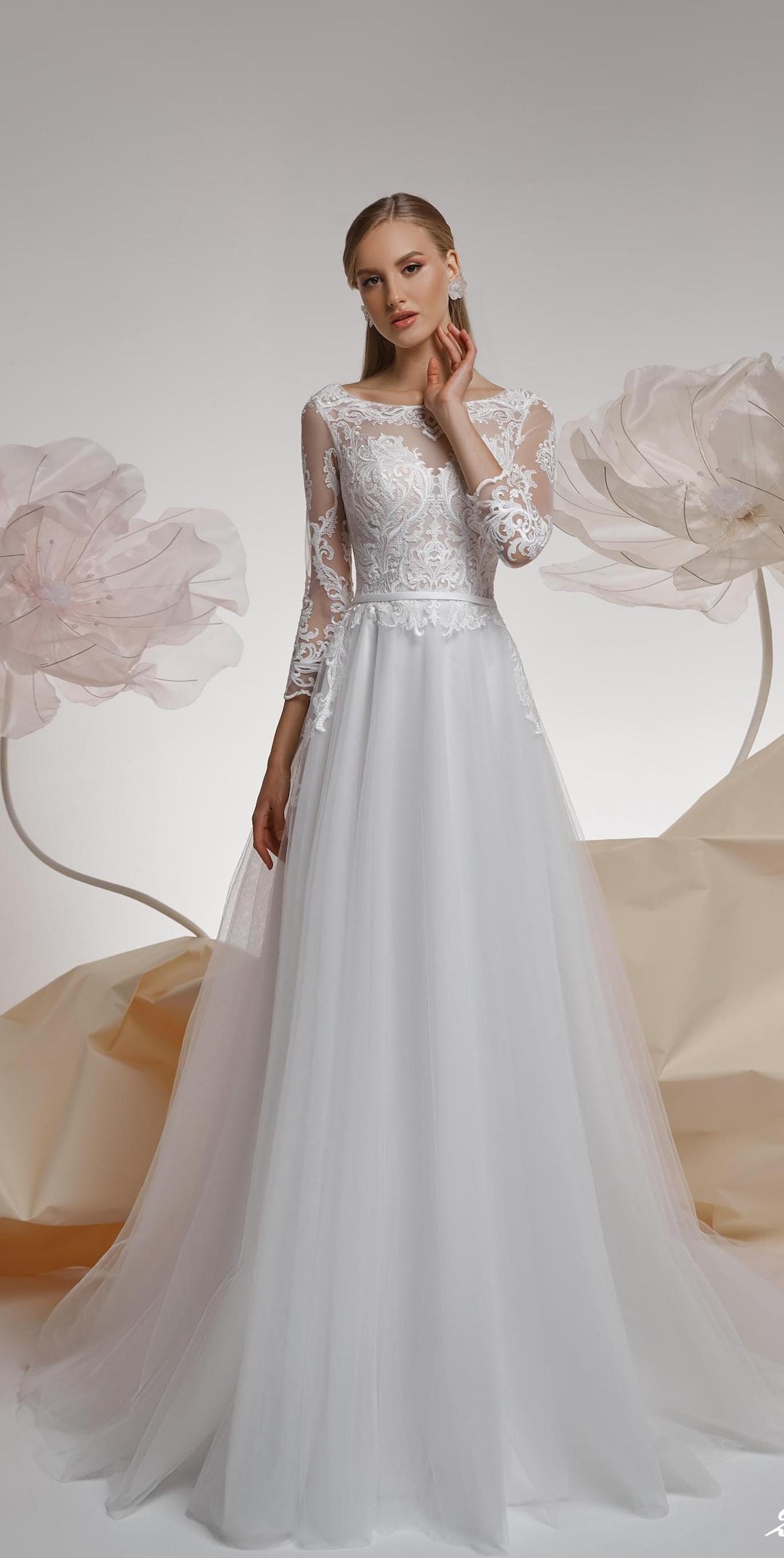 Chic Tulle Wedding Dress for Women Destination Simple Bride Dresses Corset Long Bridal Gown