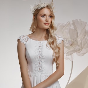 Makramee-Spitze Chiffon Brautkleid: Boho Rock Brautkleid