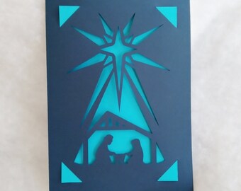 Nativity Card SVG / Digital Download / File for Cutting Machines / DIY Cardstock Holiday Card