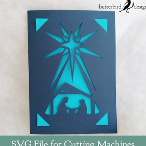 Nativity Card SVG / Digital Download / File for Cutting Machines / DIY Cardstock Holiday Card
