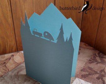 Adventure Card SVG File | Camping Scene, DIY Card (Digital Download)