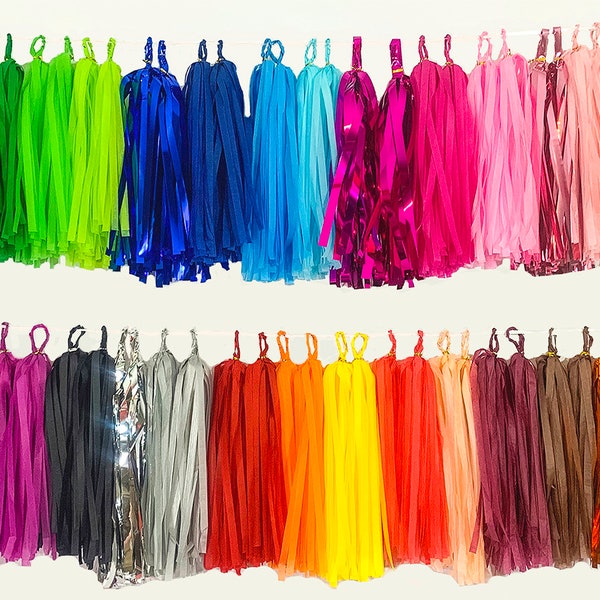 DIY Paper Tassel Kit Balloon Tail Tissue Paper Foil Choose from 38 Colors