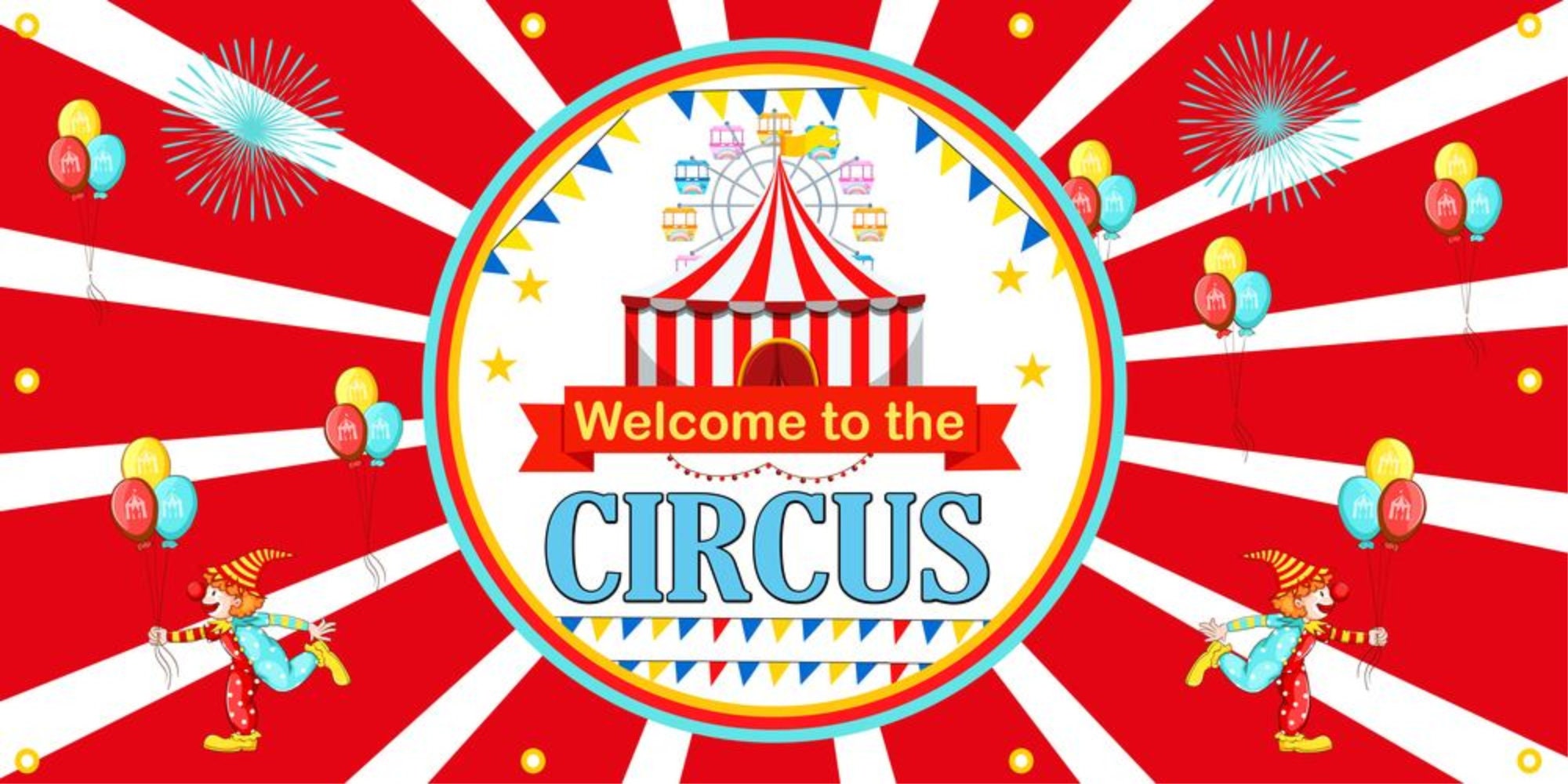 Circus Theme Party Kit Supplies 2 Circus Signs 2 Red Fringe Etsy
