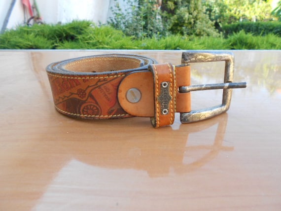 Antique leather belt