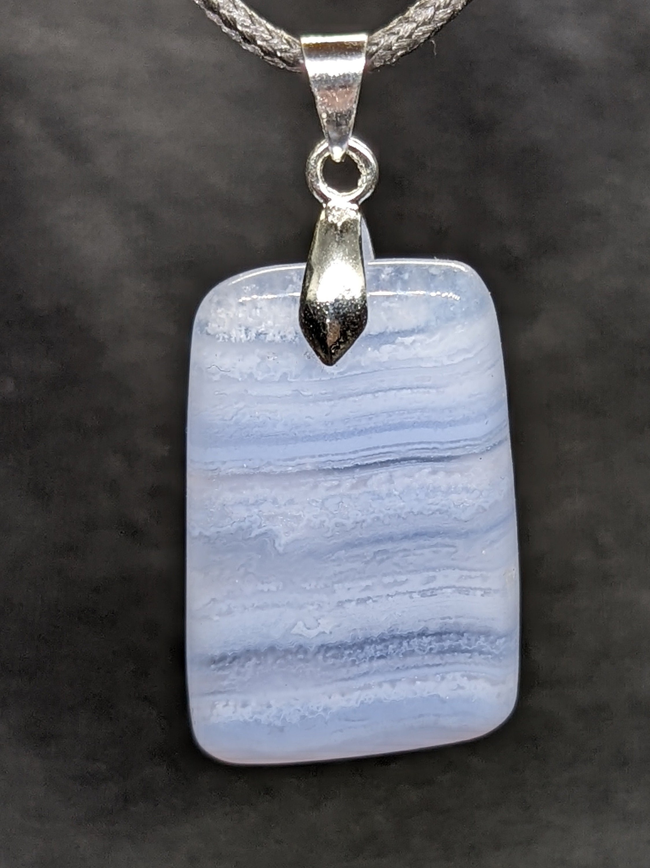 Agate blue lace pendant