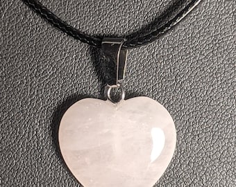 Small pendant Heart in pink quartz