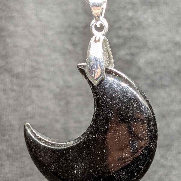 Colgante Luna de Obsidiana Negra