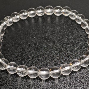 Pulsera de cristal de roca - Perlas de 6 mm