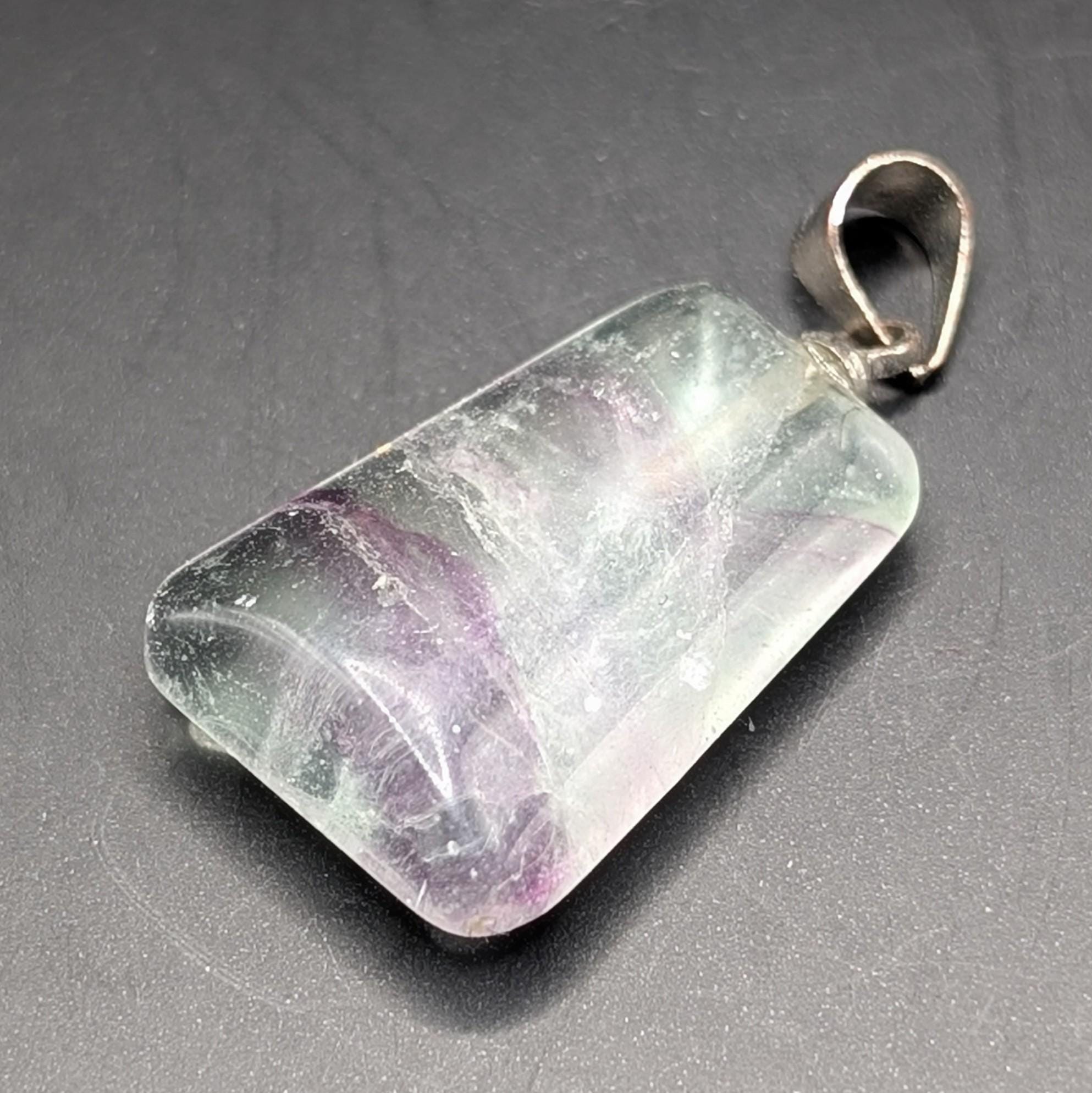 Pendentif Cœur En Pierre Fluorite Violette Naturelle - 15 Mm - Vendu Seul