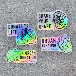 Organ Donation Sticker, Holographic Organ Donor Sticker, Waterproof Vinyl Sticker