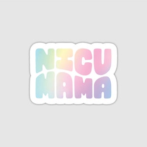 NICU Mama Bubble Letters Sticker, NICU Mom Gift, 70's Sticker Design, Waterproof Vinyl Sticker