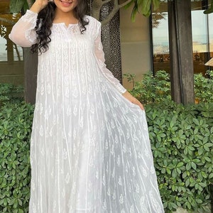 Chikankari anarkali kurti online best sale