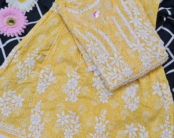 Handmade Chikankari Kurti Palazzo Set: Lucknow Ethnic Wear