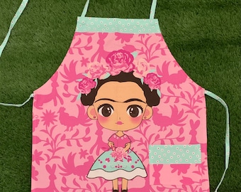 frida kahlo apron women one size delantal mandil unitalla Cooking Kitchen Pocket 