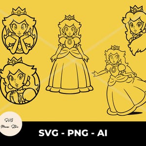 Princess Peach SVG Bundle: Super Mario Cut Files (Digital Download)