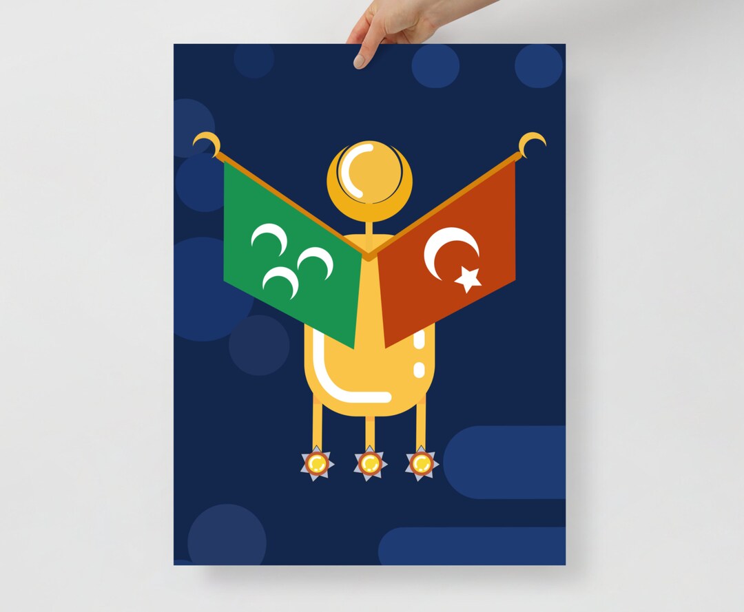 Ottoman Flag Poster Islamic Art Prints Ottoman Empire Wall Etsy
