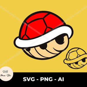 Caparazón de Koopa rojo SVG: Diseño inspirado en la Tortuga Mario (Descarga digital)