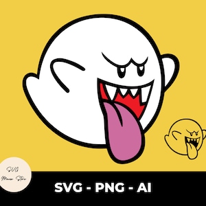 Boo svg, Super Mario Charakter, Boo Geist png, Digital Download, Cricut Cut Datei, Schneidemaschinen