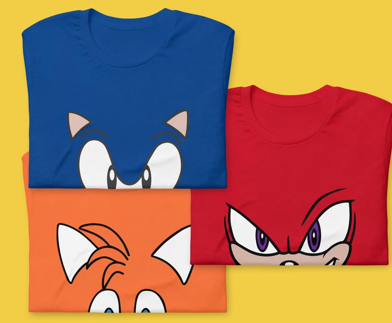 Sonic, Knuckles, Tails Face Layered SVG Descarga instantánea de ...
