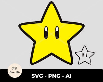 Super Mario Star SVG: Layered Character Files (Digital Download)